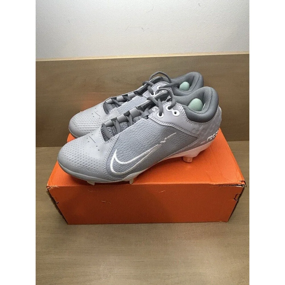 Nike Hyperdiamond 4 React Metal Softball Cleats Gray Women's 7.5